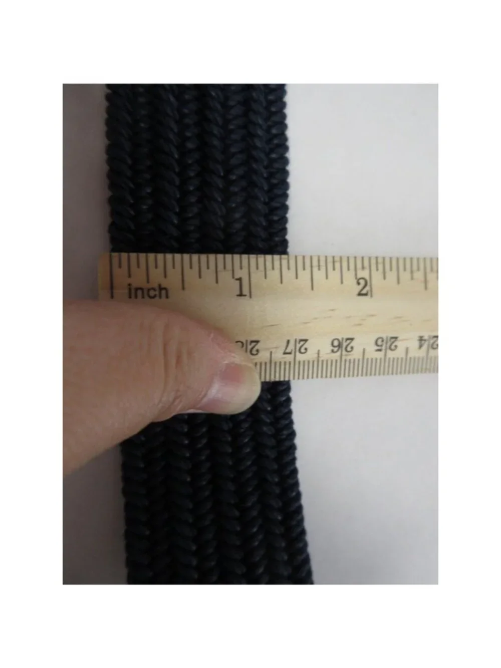 Polo Ralph Lauren Belt XL Navy Braided Canvas Woven Leather Trim Pony